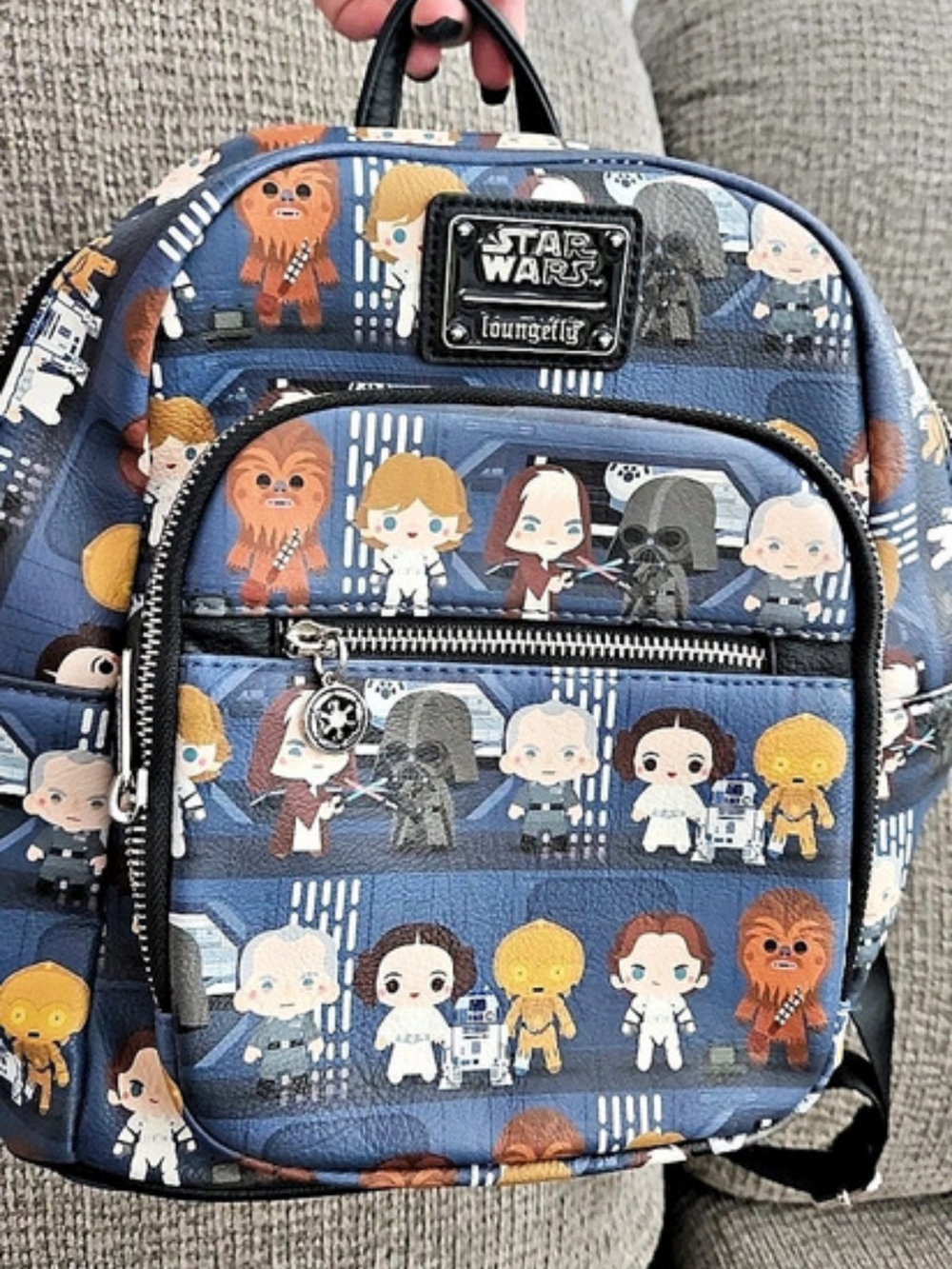 Loungefly Star Wars Chibi Battle Station Lineup Mini Backpack Mini Backpack Blue